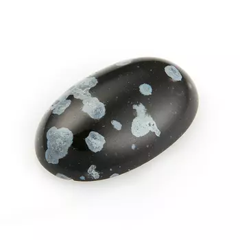 Кабошон обсидиан снежный 12*18 мм