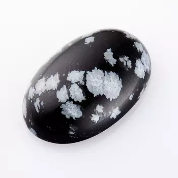 Кабошон обсидиан снежный 12*18 мм