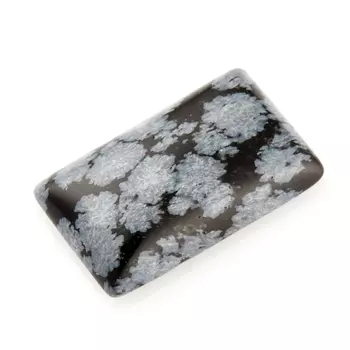 Кабошон обсидиан снежный 12*20 мм