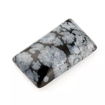 Кабошон обсидиан снежный 12*20 мм