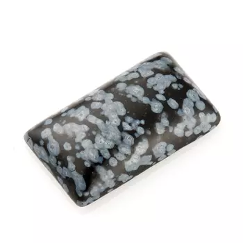 Кабошон обсидиан снежный 12*20 мм