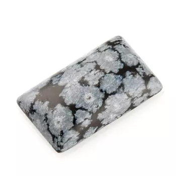 Кабошон обсидиан снежный 12*20 мм