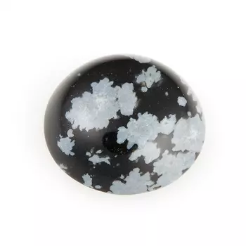 Кабошон обсидиан снежный 12 мм