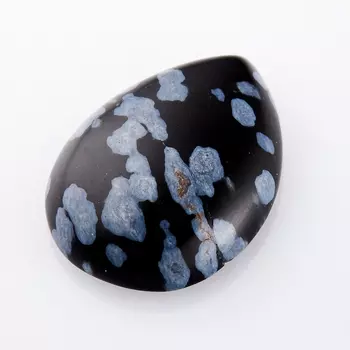 Кабошон обсидиан снежный 13*18 мм