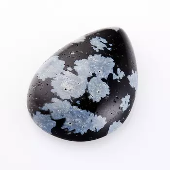 Кабошон обсидиан снежный 13*18 мм