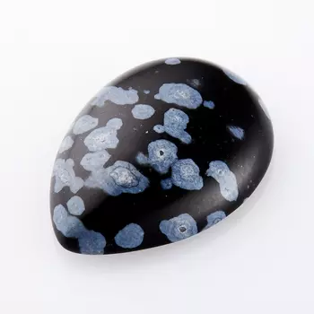 Кабошон обсидиан снежный 13*18 мм