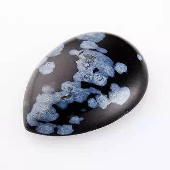 Кабошон обсидиан снежный 13*18 мм