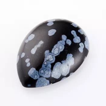 Кабошон обсидиан снежный 13*18 мм