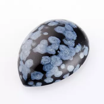 Кабошон обсидиан снежный 13*18 мм