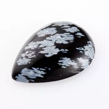 Кабошон обсидиан снежный 13*18 мм