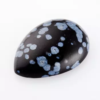 Кабошон обсидиан снежный 13*18 мм