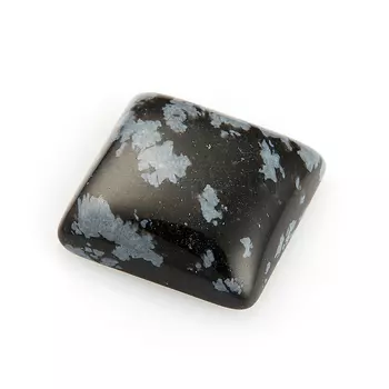 Кабошон обсидиан снежный 15*15 мм