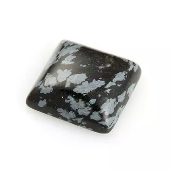 Кабошон обсидиан снежный 15*15 мм