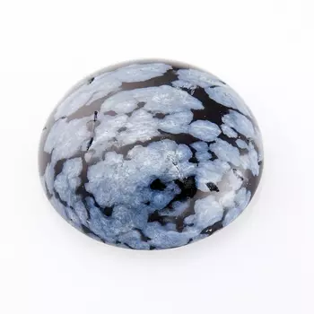 Кабошон обсидиан снежный 15 мм