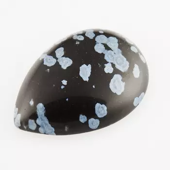 Кабошон обсидиан снежный 18*25 мм