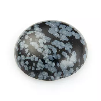Кабошон обсидиан снежный 20 мм