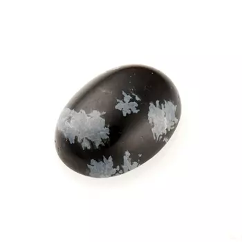 Кабошон обсидиан снежный 6*8 мм