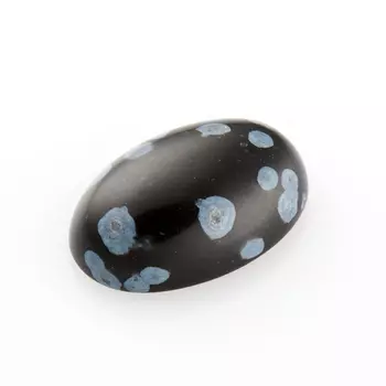 Кабошон обсидиан снежный 8*12 мм