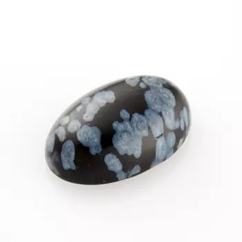 Кабошон обсидиан снежный 8*12 мм