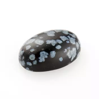 Кабошон обсидиан снежный 8*12 мм