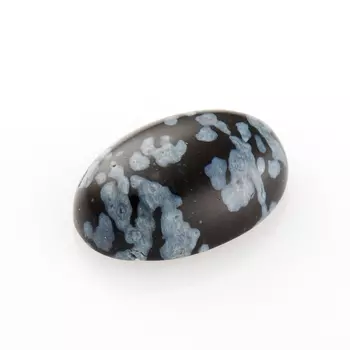 Кабошон обсидиан снежный 8*12 мм