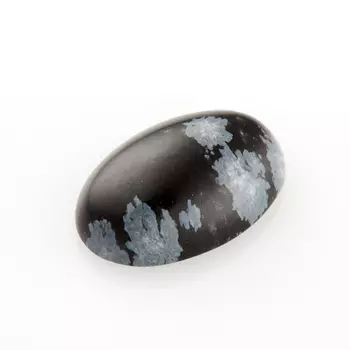 Кабошон обсидиан снежный 8*12 мм