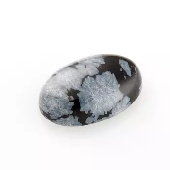 Кабошон обсидиан снежный 8*12 мм