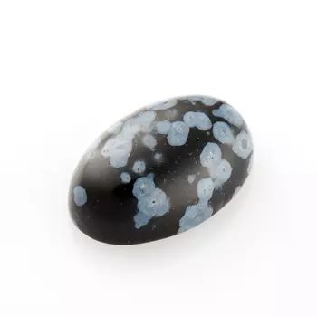 Кабошон обсидиан снежный 8*12 мм
