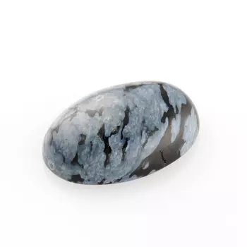 Кабошон обсидиан снежный 8*12 мм