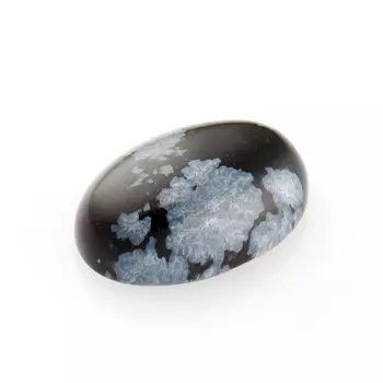 Кабошон обсидиан снежный 8*12 мм