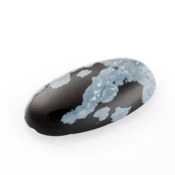 Кабошон обсидиан снежный 8*15 мм