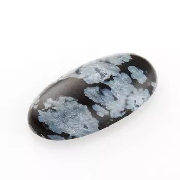 Кабошон обсидиан снежный 8*15 мм
