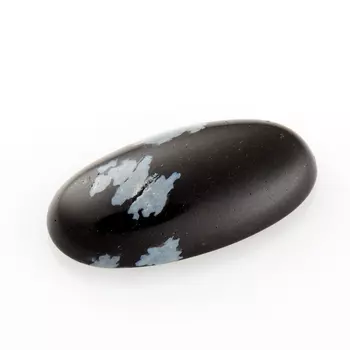 Кабошон обсидиан снежный 8*15 мм