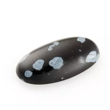 Кабошон обсидиан снежный 8*15 мм