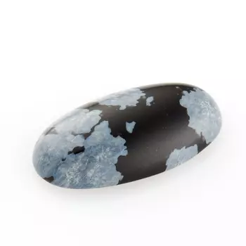 Кабошон обсидиан снежный 8*15 мм