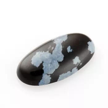 Кабошон обсидиан снежный 8*15 мм