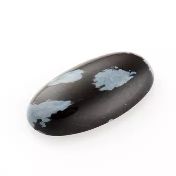 Кабошон обсидиан снежный 8*15 мм