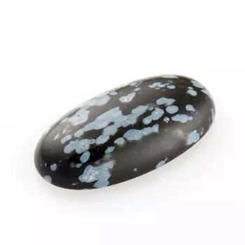 Кабошон обсидиан снежный 8*15 мм