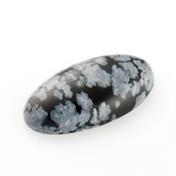Кабошон обсидиан снежный 8*15 мм