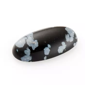 Кабошон обсидиан снежный 8*15 мм