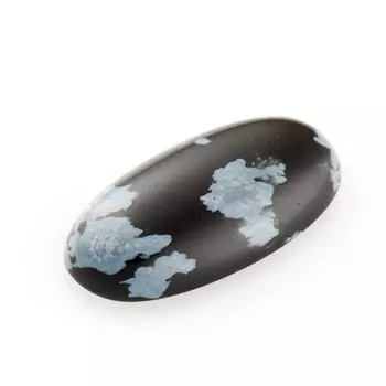 Кабошон обсидиан снежный 8*15 мм