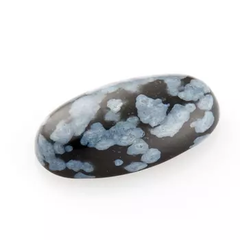 Кабошон обсидиан снежный 8*15 мм