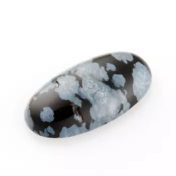 Кабошон обсидиан снежный 8*15 мм