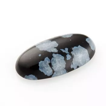 Кабошон обсидиан снежный 8*15 мм