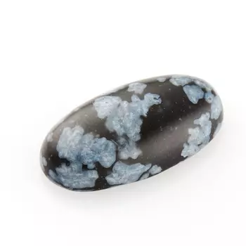Кабошон обсидиан снежный 8*15 мм