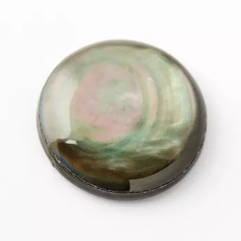 Кабошон перламутр темный дублет 14 мм