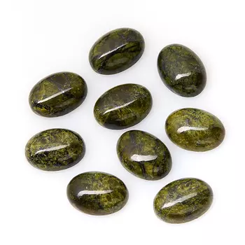 Кабошон змеевик (1 шт) 10*14 мм