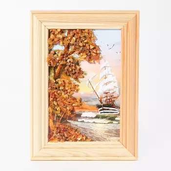 Картина Море янтарь 10х14 см