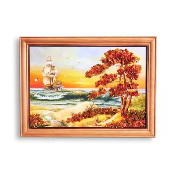 Картина Море янтарь 15*21 см