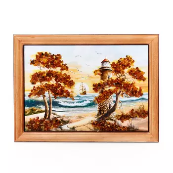 Картина Море янтарь 15х21 см